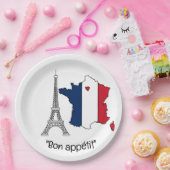 誕生日フランスのパーティーのテーマをテーマにした青い白の赤 ペーパープレート (パーティー)