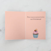誕生日フランスのフルーツカップケーキ カード (内部)