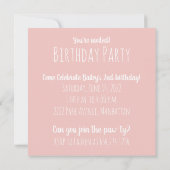 誕生日フランスのブルドッグお誕生日ケーキ 招待状 (裏面)