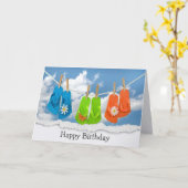 誕生日フリップ – フロップスオンクローザライン カード (黄色い花)