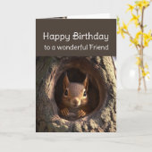 誕生日フレンドかわいいおもしろいナッツあなたについてリス カード (黄色い花)
