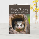 誕生日フレンドかわいいおもしろいナッツあなたについてOpposum カード (黄色い花)