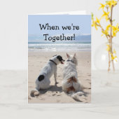 誕生日フレンドかわいい犬のユーモア カード (黄色い花)