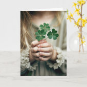 誕生日フレンドシップラッキークローバー カード (黄色い花)