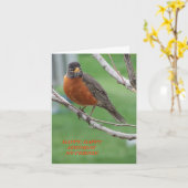 誕生日フレンドロビン&ケーキ カード (黄色い花)