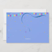 誕生日フレームブルーフォト招待状 招待状 (裏面)