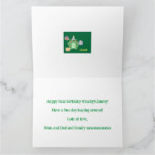 誕生日フロッグハットバルーンケーキギフトデザイン カード (内部)