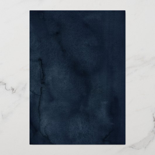 誕生日フローラバタフライティアラネイビーキンセアニェラ 箔招待状 (裏面)