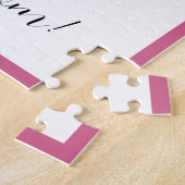 誕生日フローラピンクイエローローズパープルバタフライ ジグソーパズル (側面)