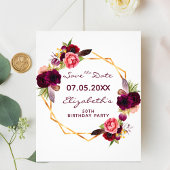 誕生日フローラブルゴーニュ予算日付を保存 チラシ