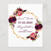 誕生日フローラブルゴーニュ予算日付を保存 チラシ (正面)