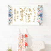 誕生日フローラレトロスクリプト作成年 横断幕 (インサイチュ)