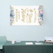 誕生日フローラレトロスクリプト作成年 横断幕 (トレードショー)