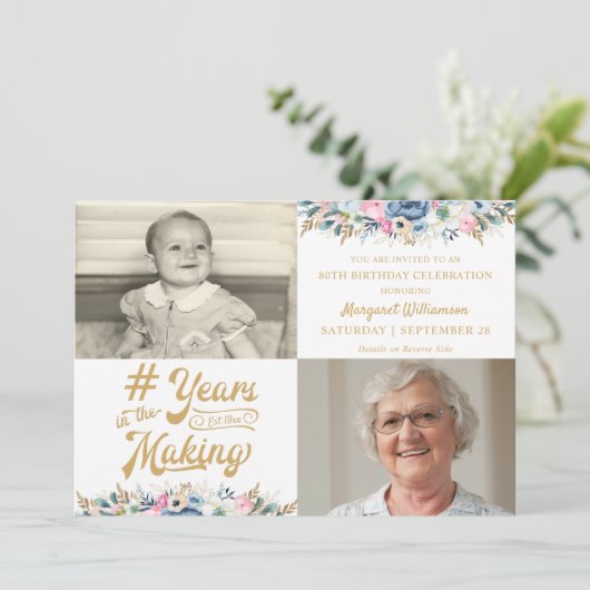 誕生日フローラ年の作成2写真 招待状 (スタンド正面)