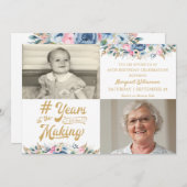 誕生日フローラ年の作成2写真 招待状 (正面/裏面)