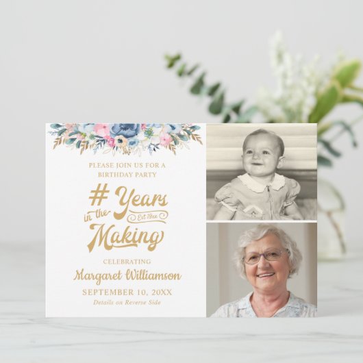 誕生日フローラ年の作成2写真 招待状 (スタンド正面)