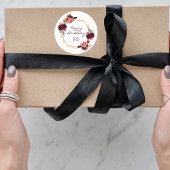 誕生日フローラ金ゴールド幾何白色 ラウンドシール