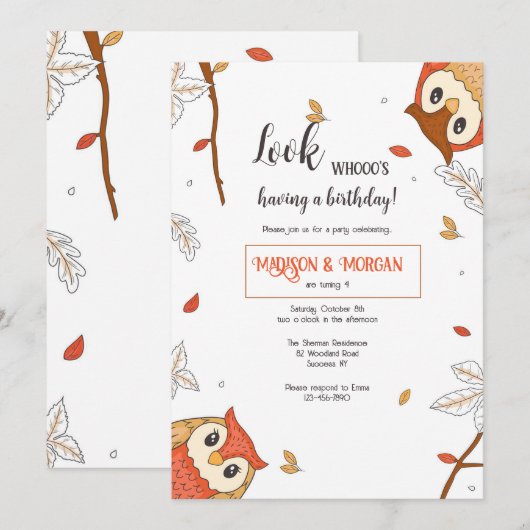 誕生日フール 招待状 (正面/裏面)