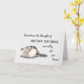 誕生日ブおもしろいルーズキャットハピネス誕生日 カード (黄色い花)