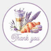 誕生日ブエレガントランチウォーター色ありがとう ラウンドシール (正面)