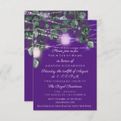 誕生日ブライダルシャワーライトジャルパープルブルー 招待状 (正面/裏面)