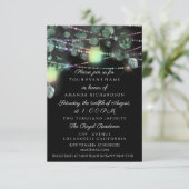 誕生日ブライダルシャワーライトジャーブラックピンク 招待状 (スタンド正面)