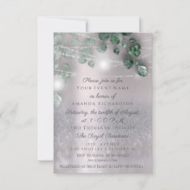 誕生日ブライダルシャワーライトジャールエレガ素朴ンス 招待状