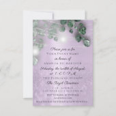 誕生日ブライダルシャワーライトジャールパ素朴ープル 招待状 (正面)