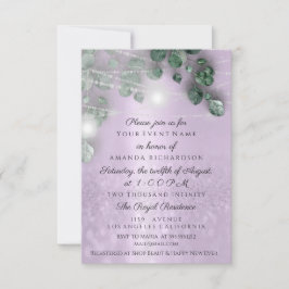 誕生日ブライダルシャワーライトジャールパ素朴ープル 招待状