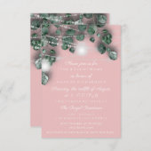 誕生日ブライダルシャワーライトジャールピ素朴ンク 招待状 (正面/裏面)