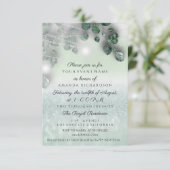 誕生日ブライダルシャワーライトジャールミントグリ素朴ット 招待状 (スタンド正面)