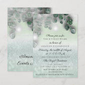 誕生日ブライダルシャワーライトジャールミントグリ素朴ット 招待状 (正面/裏面)