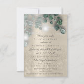 誕生日ブライダルシャワーライトジャール素朴セピア金ゴールド 招待状 (正面)