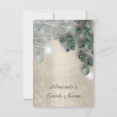 誕生日ブライダルシャワーライトジャール素朴セピア金ゴールド 招待状 (裏面)