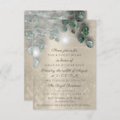 誕生日ブライダルシャワーライトジャール素朴セピア金ゴールド 招待状 (正面/裏面)