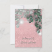 誕生日ブライダルシャワーライトジャー素朴赤面ピンク 招待状 (裏面)