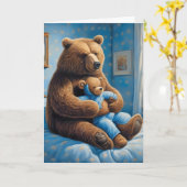 誕生日ブラウンベアとテディベア カード (黄色い花)