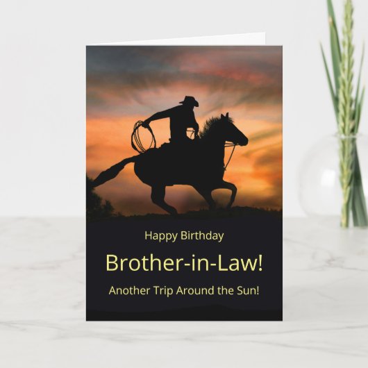 誕生日ブラザーインローカントリーウェスタンカウボーイ カード (正面)
