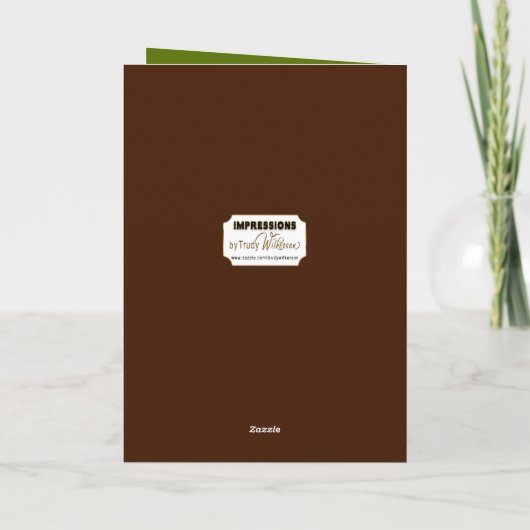 誕生日ブラザー男らし抽象芸術ブラウンカード カード (裏面)