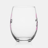 誕生日ブラシスクリプトモダン ステムなしワイングラス (左)