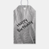 誕生日ブラシ仕上げ金属抽象芸術 ギフトタグ (正面)