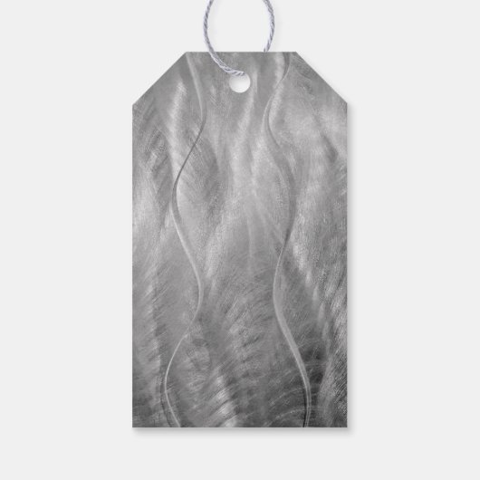 誕生日ブラシ仕上げ金属抽象芸術 ギフトタグ (裏面)