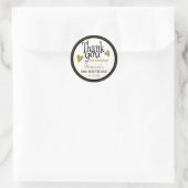 誕生日ブラックと金ゴールドありがとう ラウンドシール (バッグ)