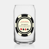 誕生日ブラッククリームトランプのポーカーチップラスベガステーマ ガラス缶 (裏面)