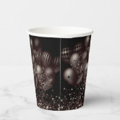 誕生日ブラックグリッターバルーン輝くパーティー 紙コップ (右)
