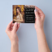 誕生日ブラックバラ写真の予算日付を保存 チラシ (手)