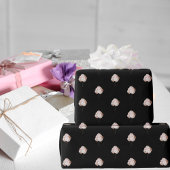 誕生日ブラックバラ金ゴールドバルーン ラッピングペーパー