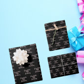 誕生日ブラックバラ金ゴールド名スクリプトのミニマル ラッピングペーパーシート