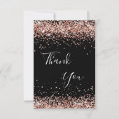 誕生日ブラックバラ金ゴールド感謝していユー サンキューカード (正面)