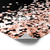 誕生日ブラックバラ金ゴールド歓迎 ポスター (角)